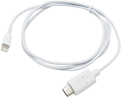 USB 3.1 Type (C) Male to Lightning Male White Cable